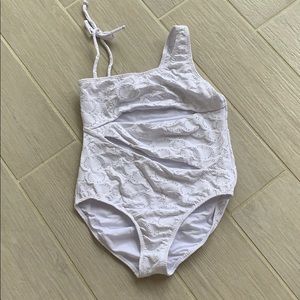 White Submarine Swim bathing suit with cutouts